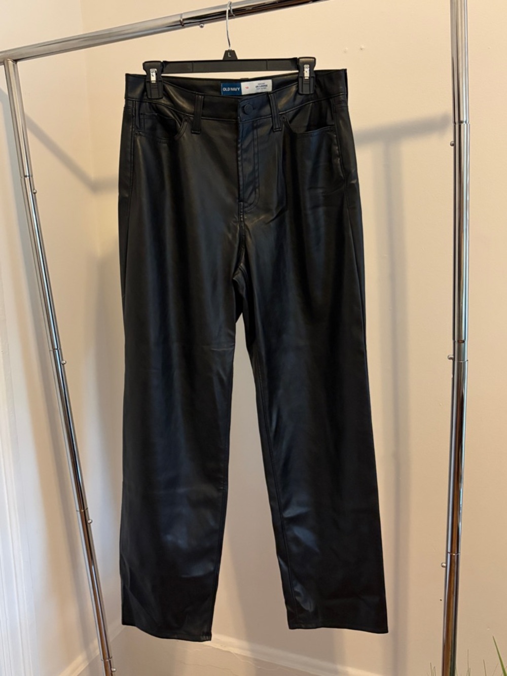 Old Navy Black High-Rise Faux Leather Pants